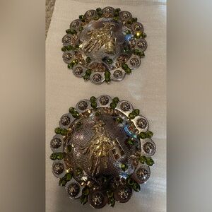 Silver and Green Decorative Medallions